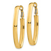 Gold Half Round Tube Oval Omega Back Hoop Earrings