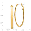 Gold Half Round Tube Oval Omega Back Hoop Earrings