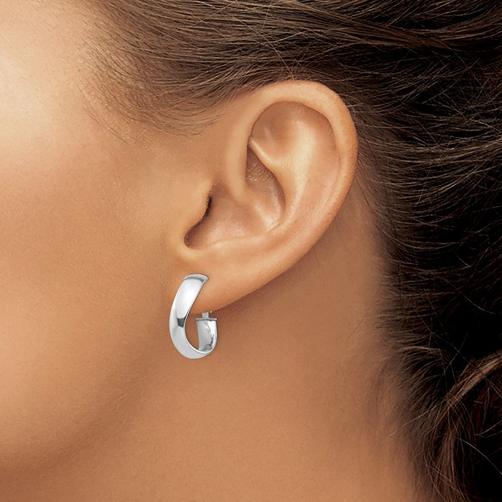 5mm Gold Twisted Circle Omega Back Hoop Earrings