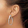 Gold Oval Twisted Omega Back Hoop Earrings