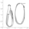 Gold Oval Twisted Omega Back Hoop Earrings