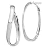 Gold Oval Twisted Omega Back Hoop Earrings