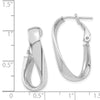 Gold Oval Twisted Omega Back Hoop Earrings