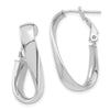 Gold Oval Twisted Omega Back Hoop Earrings