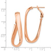 Gold Oval Twisted Omega Back Hoop Earrings