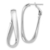 Gold Oval Twisted Omega Back Hoop Earrings