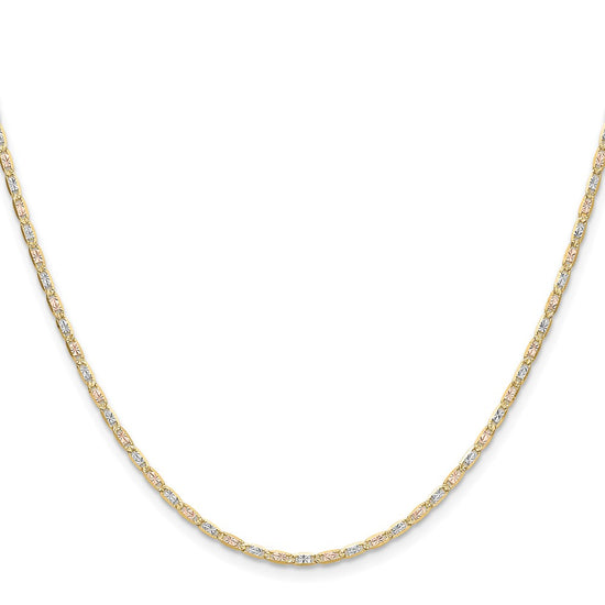 Gold Tri-Color Pavé Valentino Chain