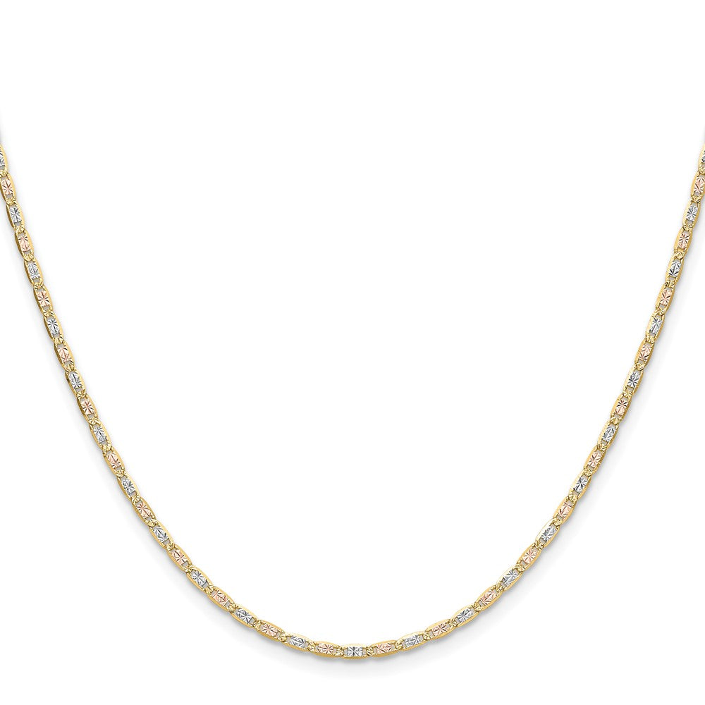 Gold Tri-Color Pavé Valentino Chain