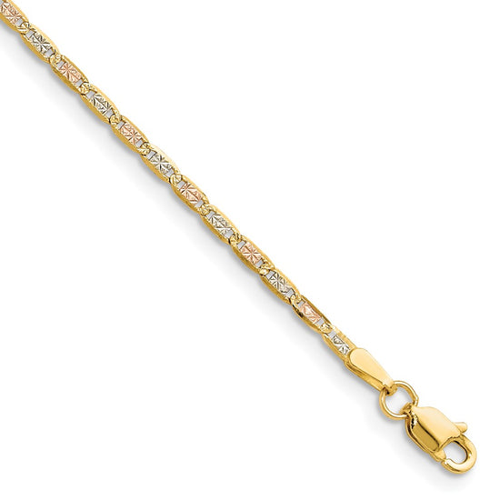 Gold Tri-Color Pavé Valentino Chain