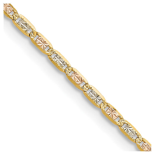 Gold Tri-Color Pavé Valentino Chain