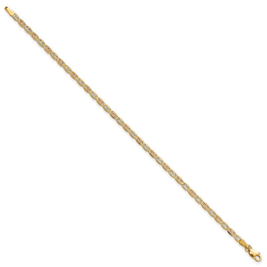 Gold Tri-Color Pavé Valentino Chain