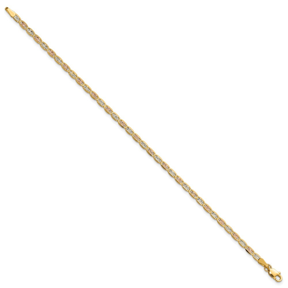 Gold Tri-Color Pavé Valentino Chain