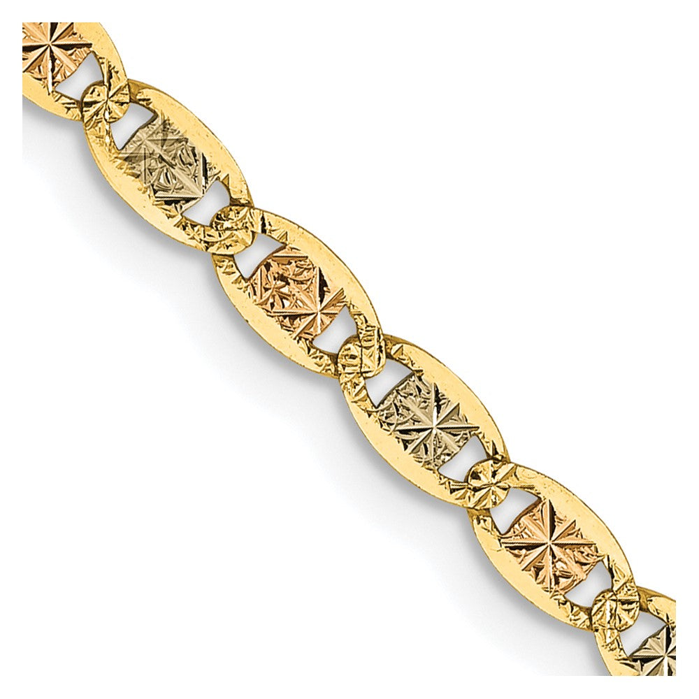 Gold Tri-Color Pavé Valentino Chain