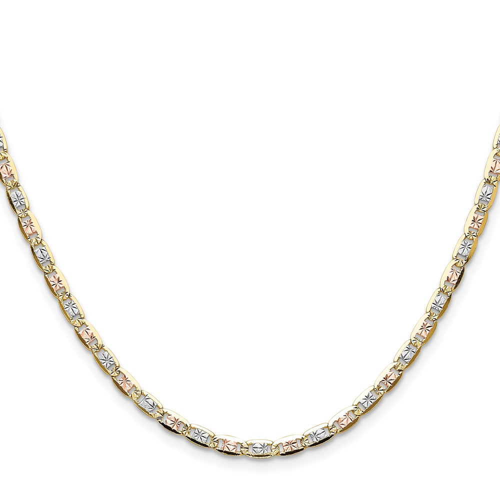 Gold Tri-Color Pavé Valentino Chain