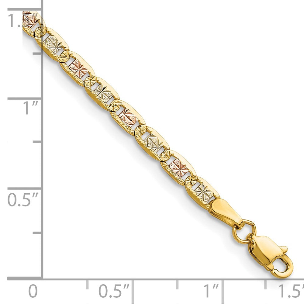 Gold Tri-Color Pavé Valentino Chain