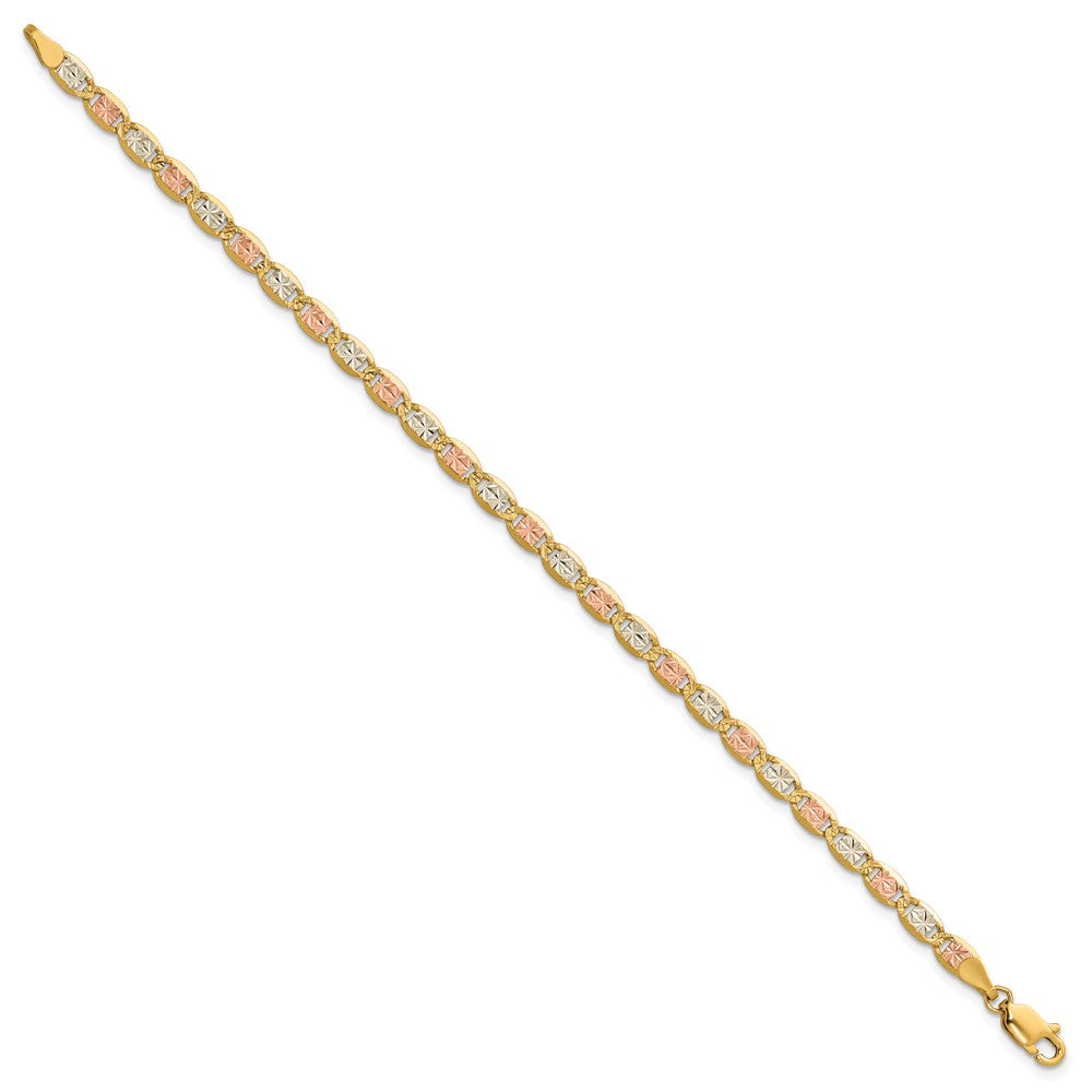 Gold Tri-Color Pavé Valentino Chain