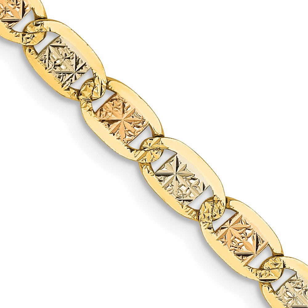 Gold Tri-Color Pavé Valentino Chain