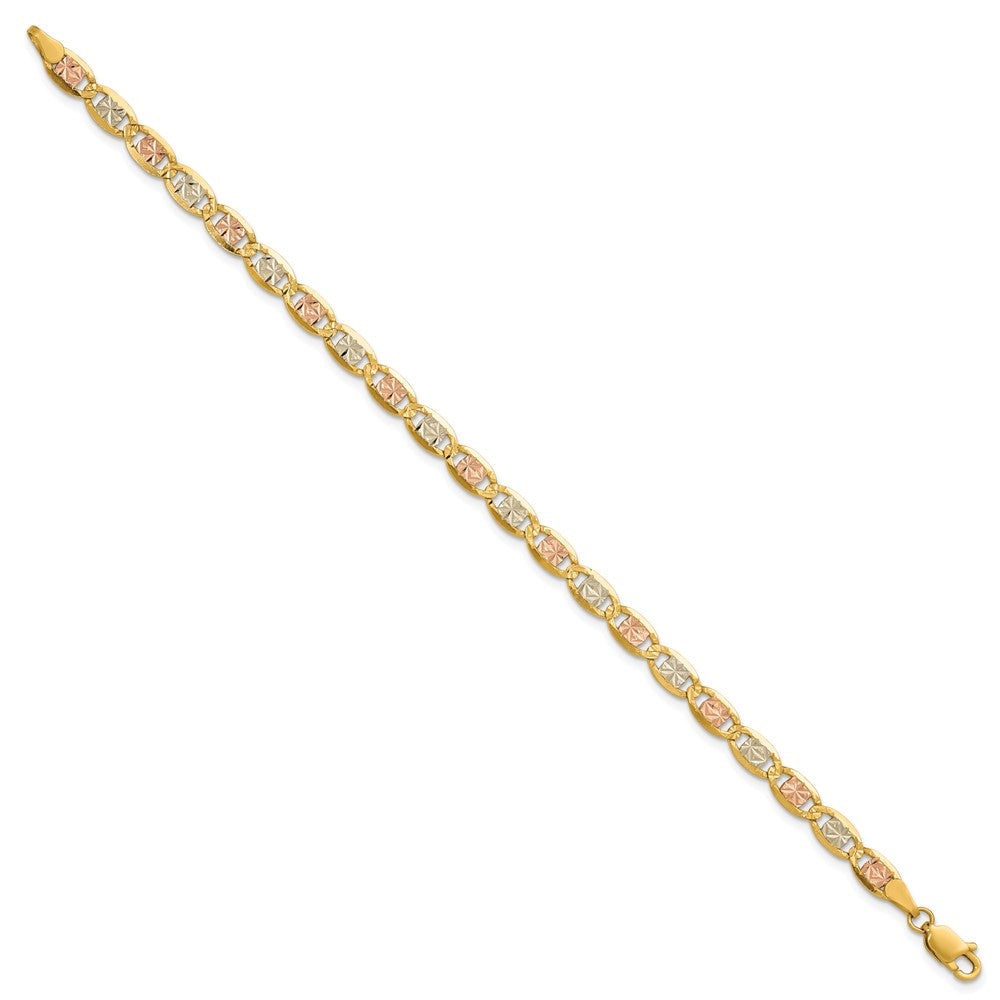 Gold Tri-Color Pavé Valentino Chain