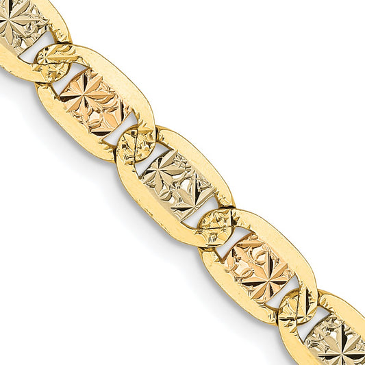 Gold Tri-Color Pavé Valentino Chain
