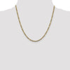 Gold (14K) Semi-Solid Rhodium Pavé Figaro Chain