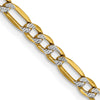 Gold (14K) Semi-Solid Rhodium Pavé Figaro Chain