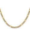 Gold (14K) Semi-Solid Rhodium Pavé Figaro Chain