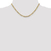 Gold (14K) Semi-Solid Rhodium Pavé Figaro Chain