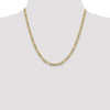 Gold (14K) Semi-Solid Rhodium Pavé Figaro Chain