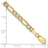 Gold (14K) Semi-Solid Rhodium Pavé Figaro Chain