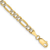 Gold (14K) Semi-Solid Rhodium Pavé Figaro Chain
