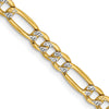 Gold (14K) Semi-Solid Rhodium Pavé Figaro Chain
