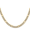 Gold (14K) Semi-Solid Rhodium Pavé Figaro Chain