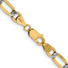 Gold (14K) Semi-Solid Rhodium Pavé Figaro Chain