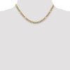 Gold (14K) Semi-Solid Rhodium Pavé Figaro Chain