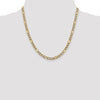 Gold (14K) Semi-Solid Rhodium Pavé Figaro Chain