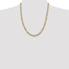 Gold (14K) Semi-Solid Rhodium Pavé Figaro Chain