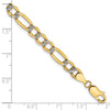 Gold (14K) Semi-Solid Rhodium Pavé Figaro Chain