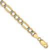 Gold (14K) Semi-Solid Rhodium Pavé Figaro Chain