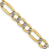 Gold (14K) Semi-Solid Rhodium Pavé Figaro Chain