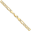 Gold (14K) Semi-Solid Rhodium Pavé Figaro Chain