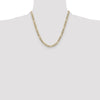 Gold (14K) Semi-Solid Rhodium Pavé Figaro Chain