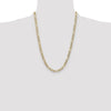 Gold (14K) Semi-Solid Rhodium Pavé Figaro Chain
