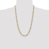 Gold (14K) Semi-Solid Rhodium Pavé Figaro Chain