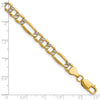 Gold (14K) Semi-Solid Rhodium Pavé Figaro Chain