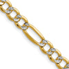 Gold (14K) Semi-Solid Rhodium Pavé Figaro Chain