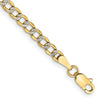 Gold (14K) Semi-Solid Rhodium Pavé Curb Chain
