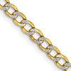 Gold (14K) Semi-Solid Rhodium Pavé Curb Chain