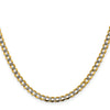 Gold (14K) Semi-Solid Rhodium Pavé Curb Chain