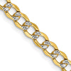 Gold (14K) Semi-Solid Rhodium Pavé Curb Chain