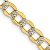 Gold (14K) Semi-Solid Rhodium Pavé Curb Chain